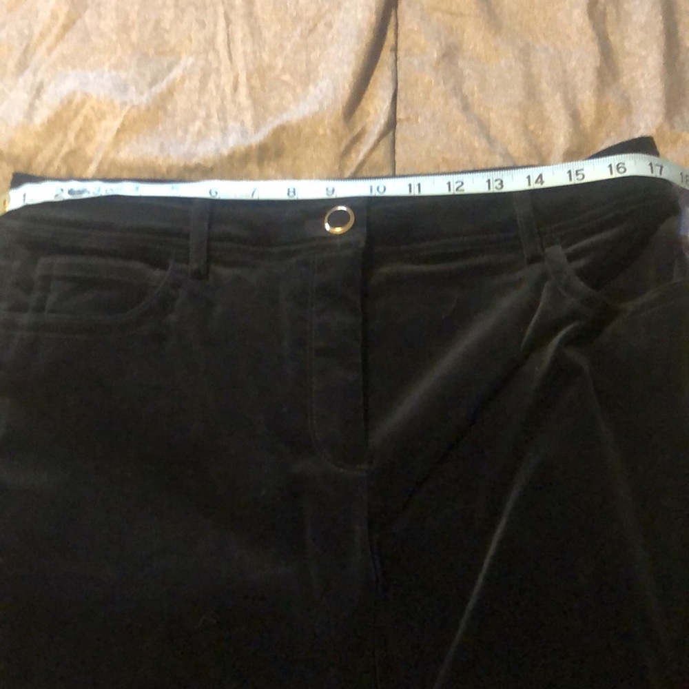 J. Crew NWOT shortened to 29” length black velveteen pants. Size 14 - Picture 6 of 8